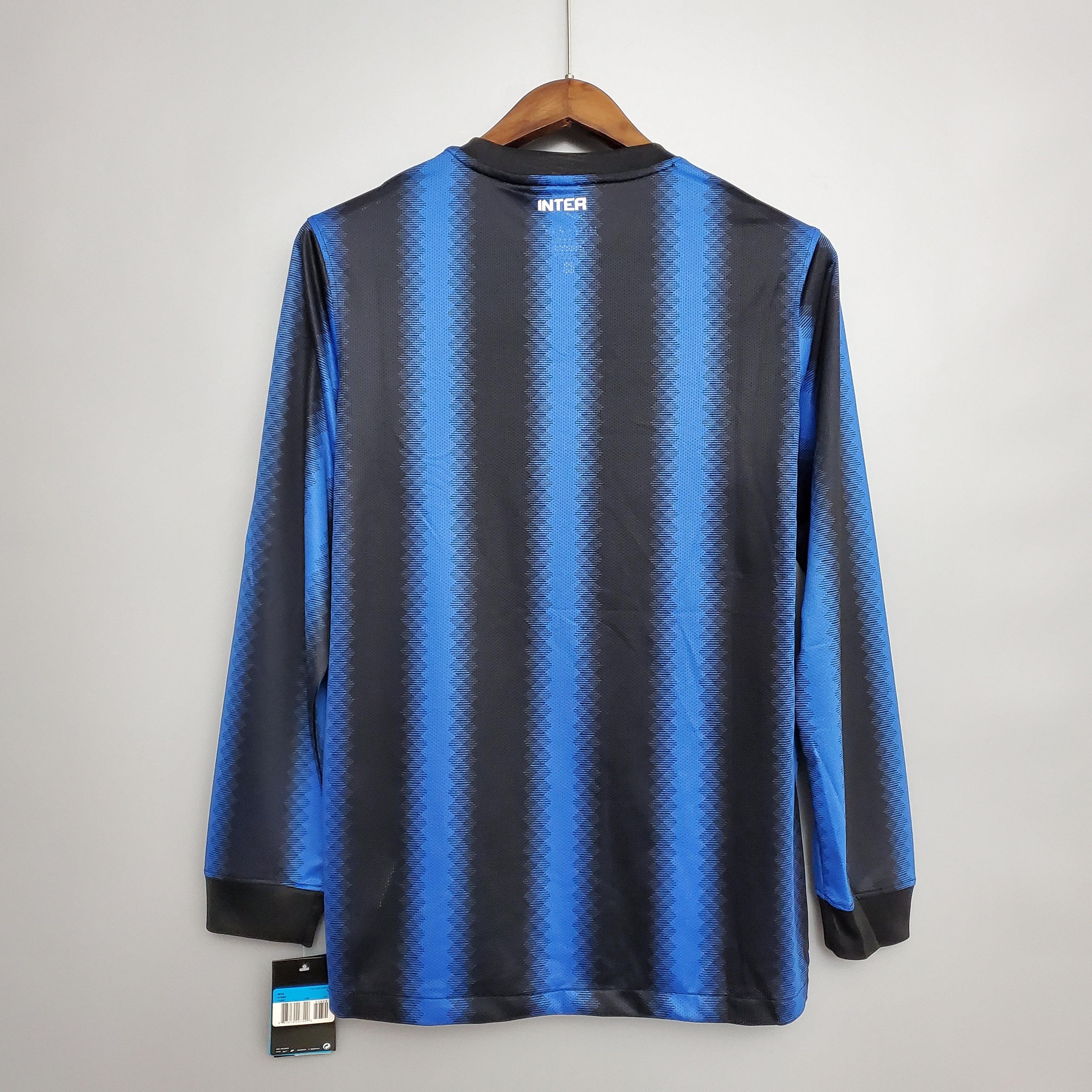 Camisa Manga Longa Inter de Milão I 10/11 Nike - Azul e Preto - Loja da Seven Oficial