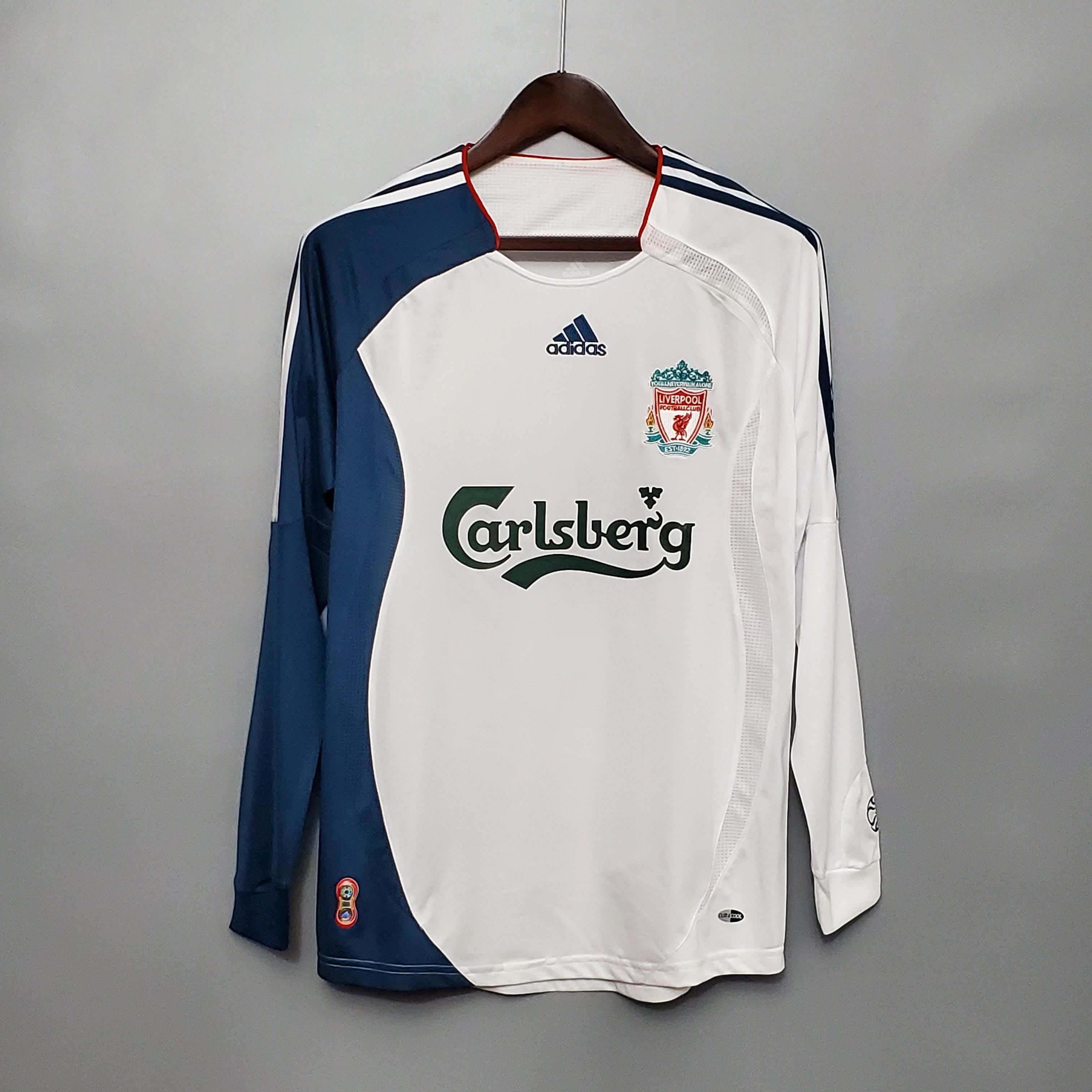 Camisa Manga Longa Liverpool 06/07 Adidas - Branco - Loja da Seven Oficial