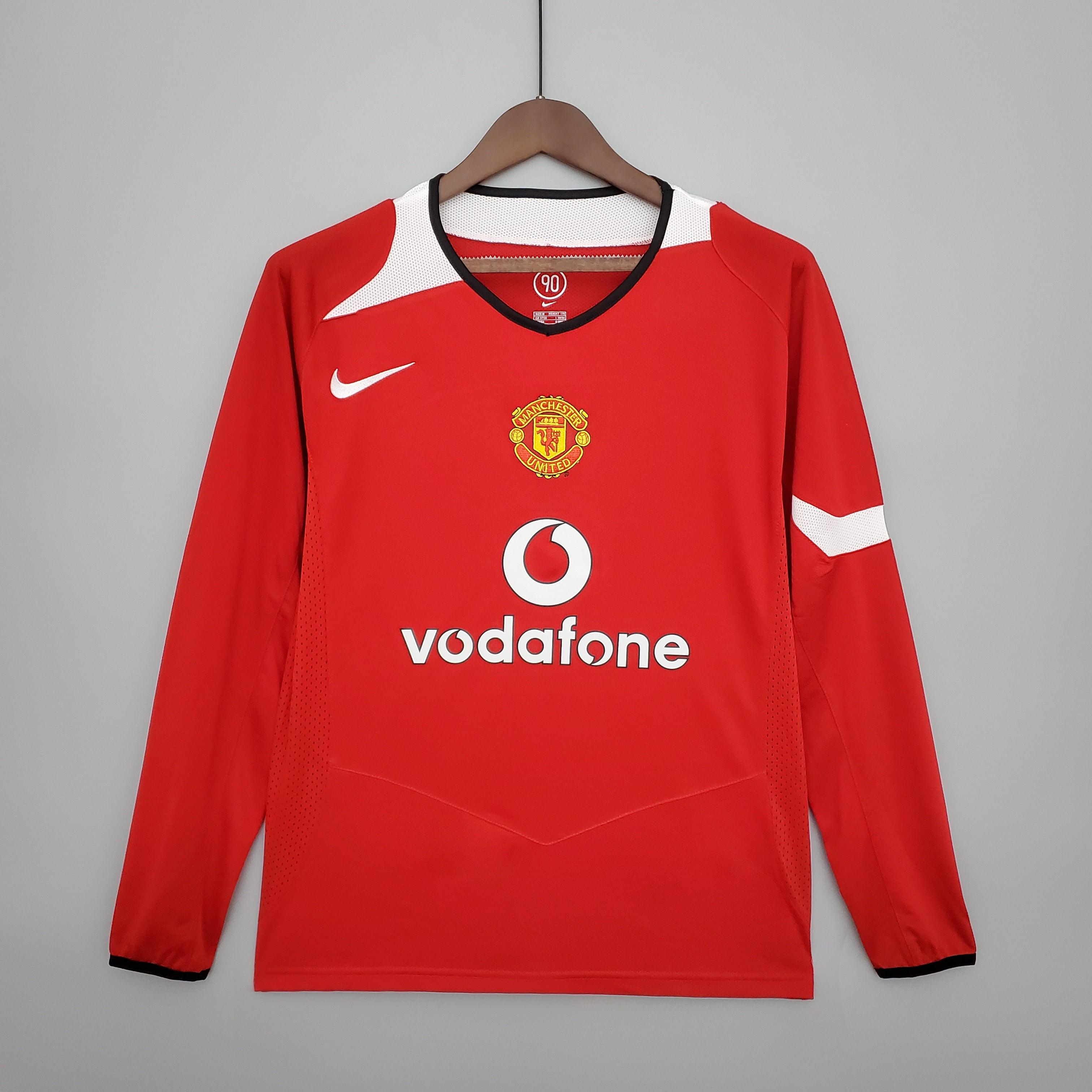 Camisa Manga Longa Manchester United 04/06 Nike - Vermelho - Loja da Seven Oficial