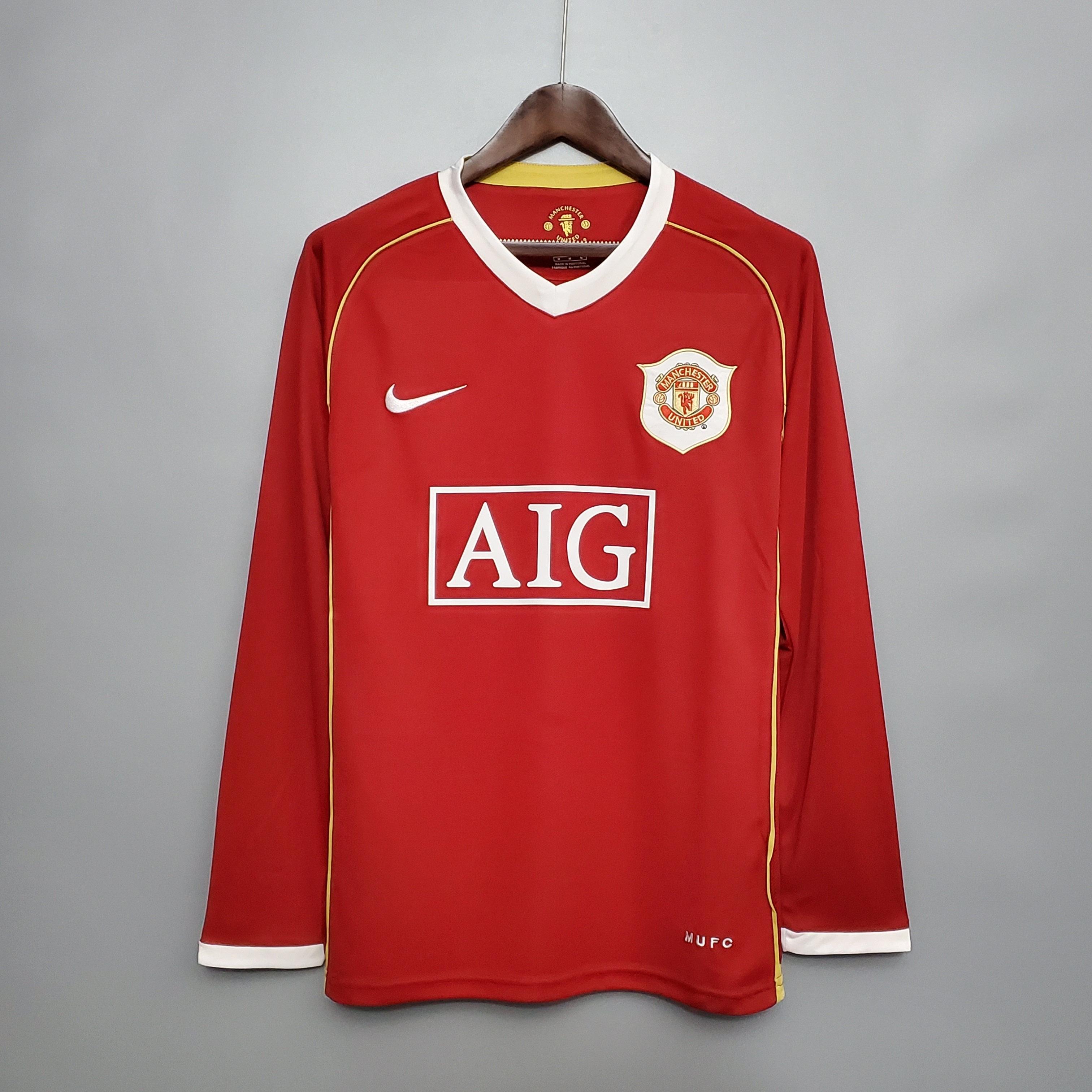 Camisa Manga Longa Manchester United 06/07 Nike - Vermelho - Loja da Seven Oficial