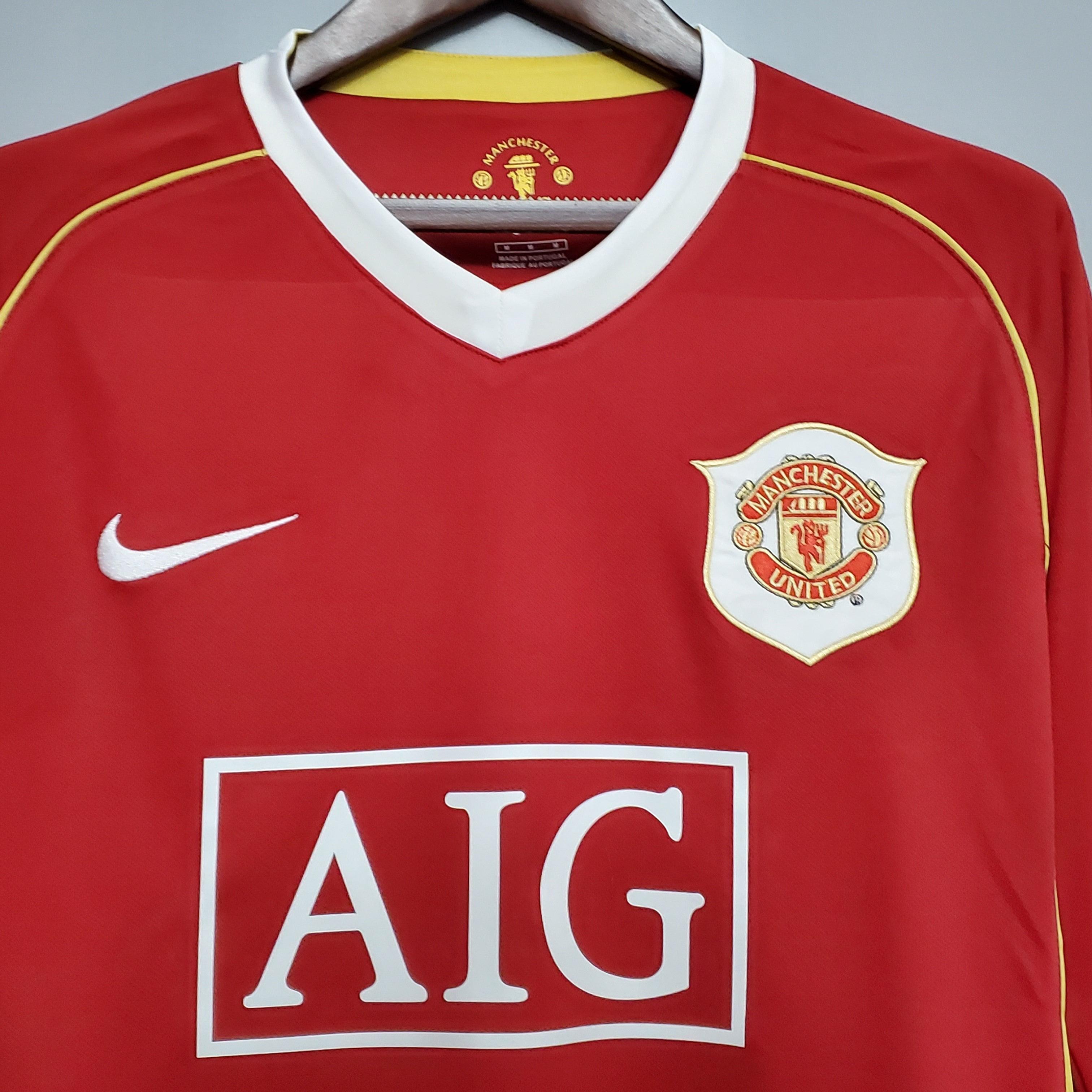 Camisa Manga Longa Manchester United 06/07 Nike - Vermelho - Loja da Seven Oficial