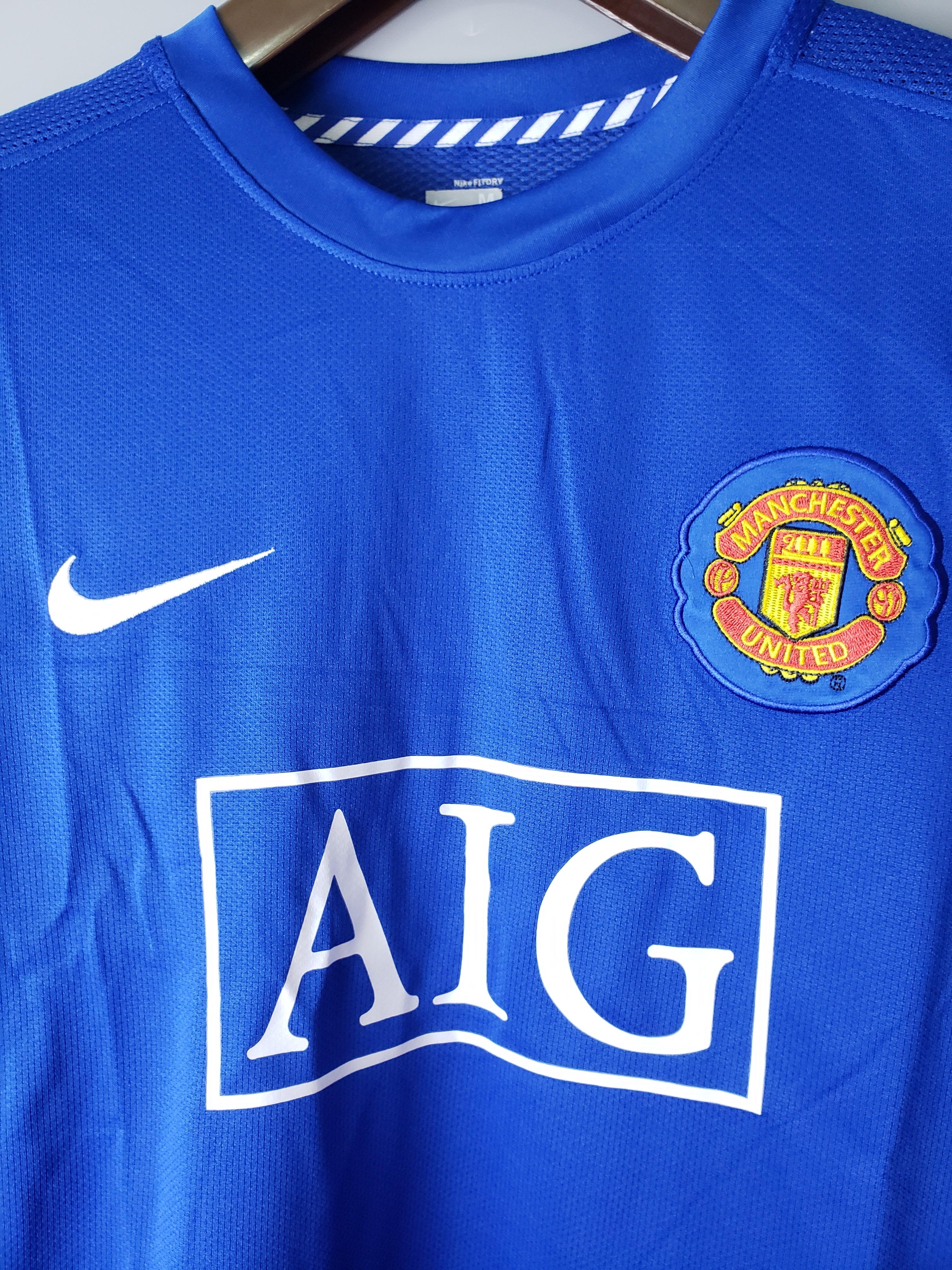 Camisa Manga Longa Manchester United 07/08 Nike - Azul - Loja da Seven Oficial