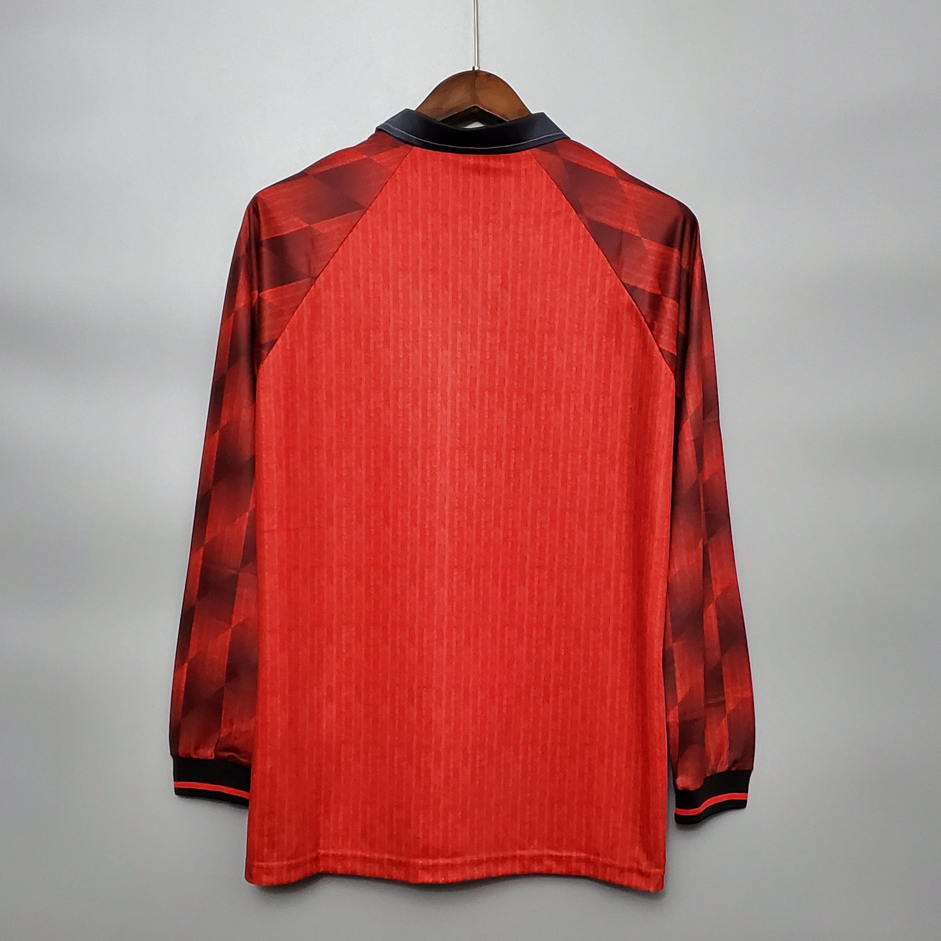 Camisa Manga Longa Manchester United 1996 Umbro - Vermelho - Loja da Seven Oficial