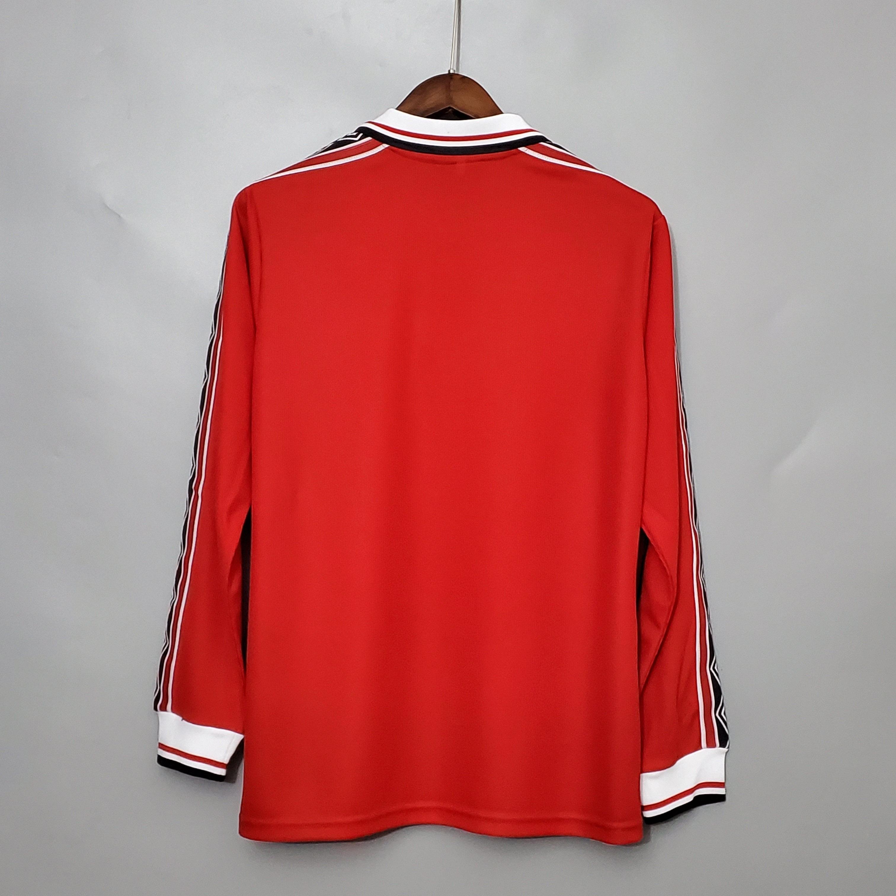 Camisa Manga Longa Manchester United 1998/99 Umbro - Vermelho - Loja da Seven Oficial