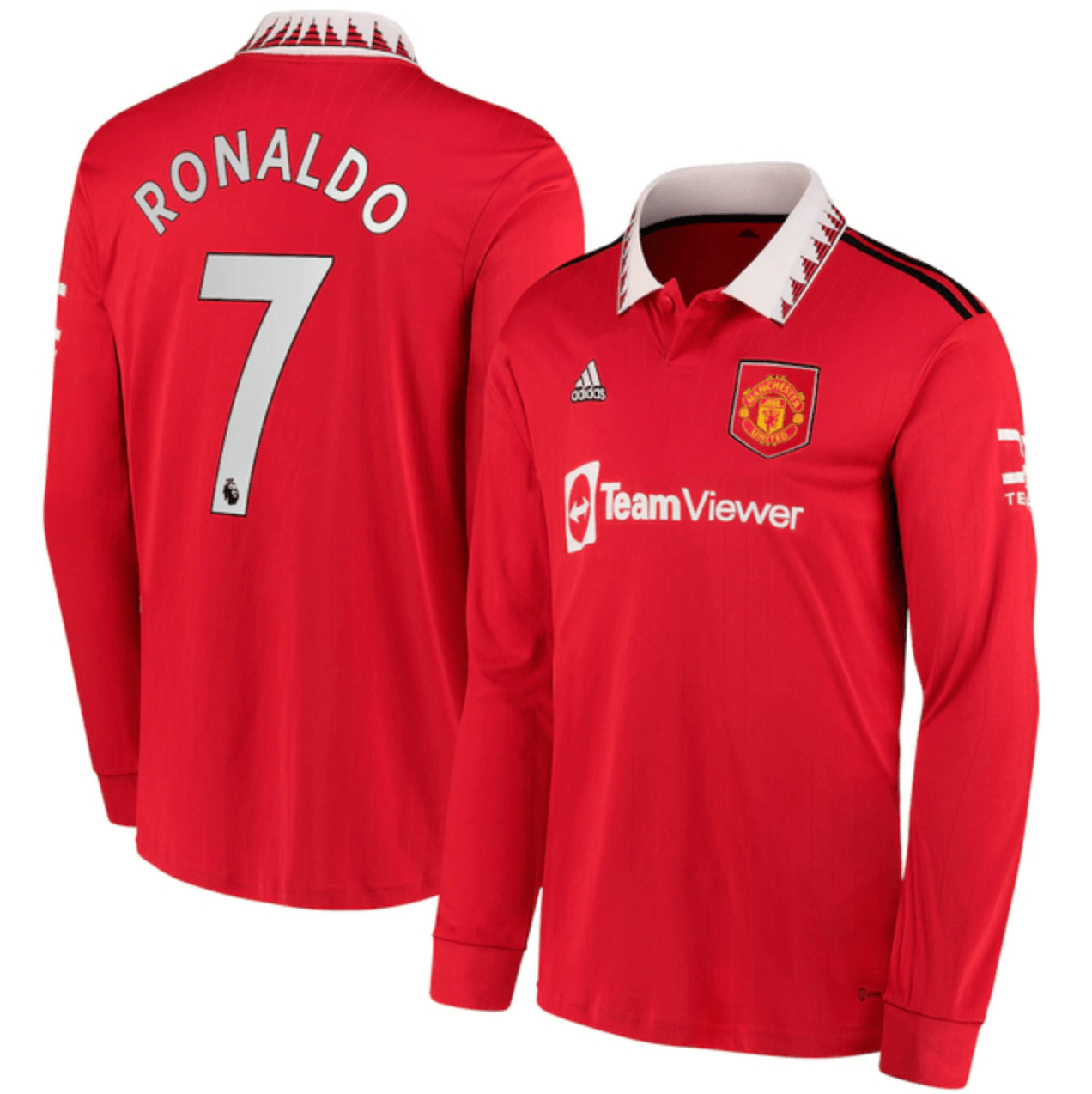 Camisa Manga Longa Manchester United 22/23 Adidas [Ronaldo #7] - Vermelho - Loja da Seven Oficial