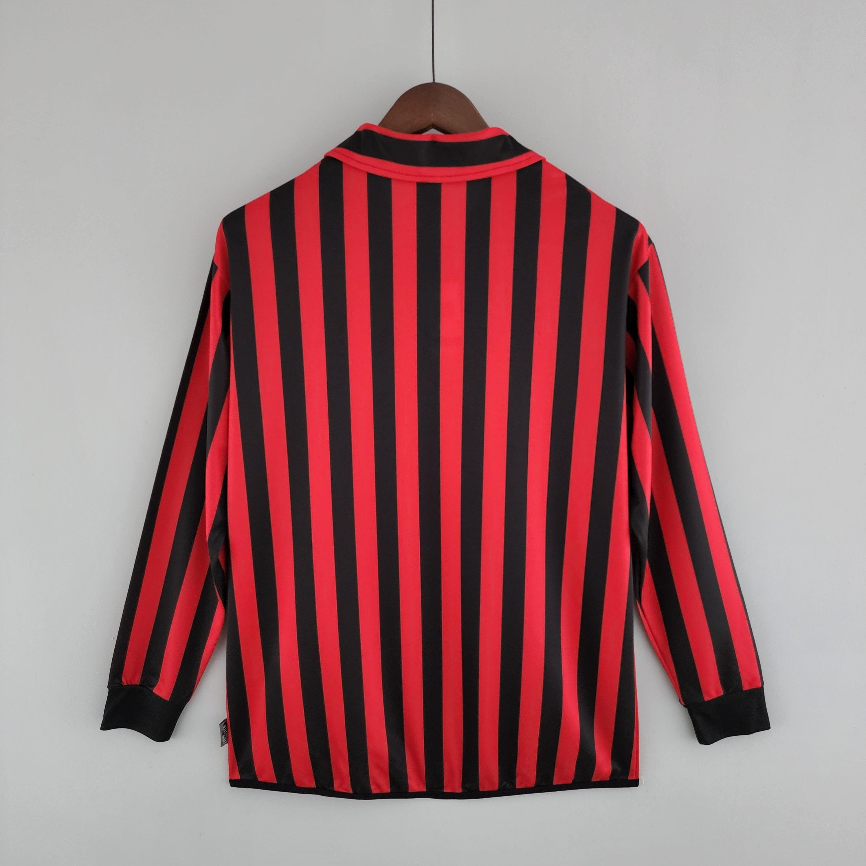 Camisa Manga Longa Milan 1999/2000 Adidas - Preto e Vermelho - Loja da Seven Oficial