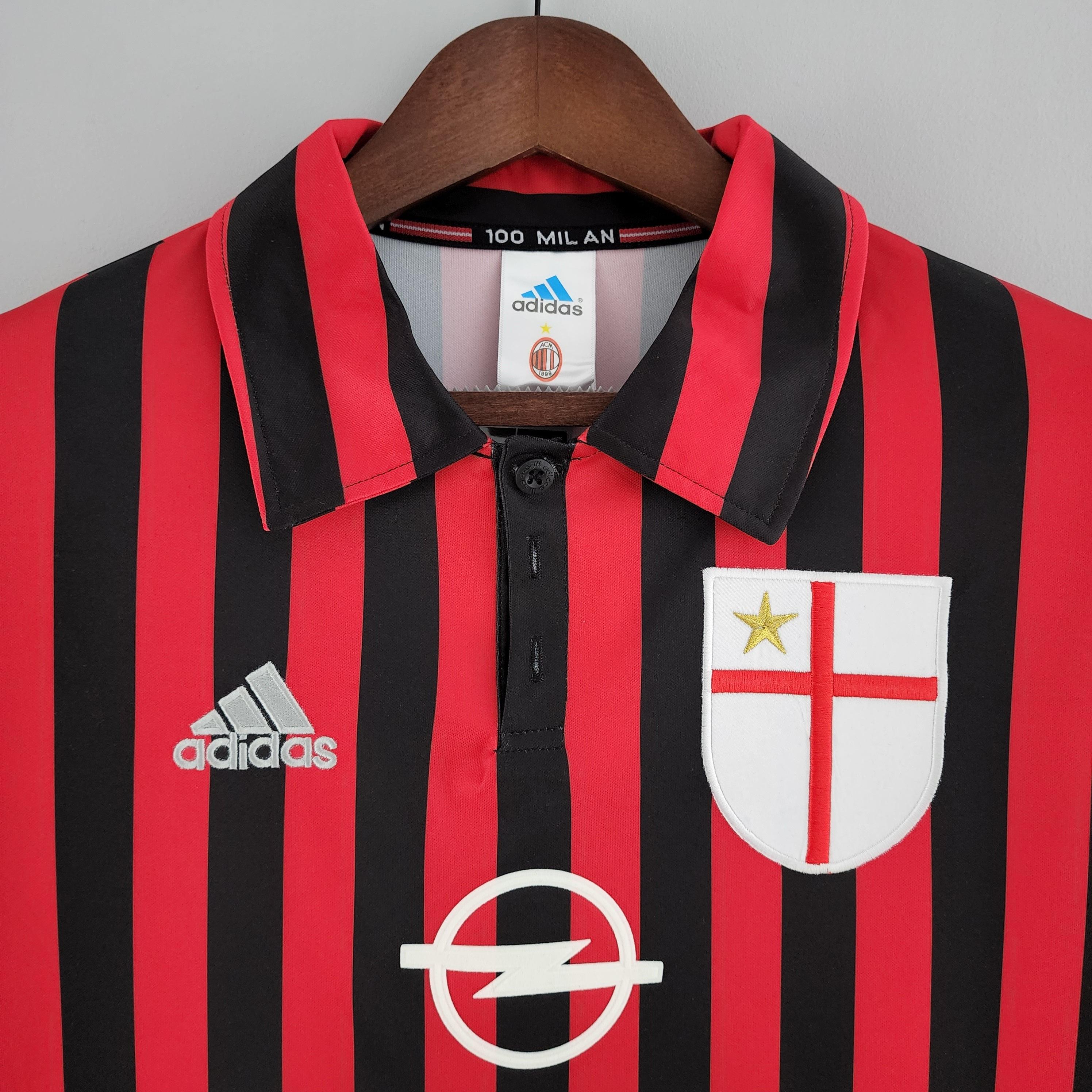 Camisa Manga Longa Milan 1999/2000 Adidas - Preto e Vermelho - Loja da Seven Oficial