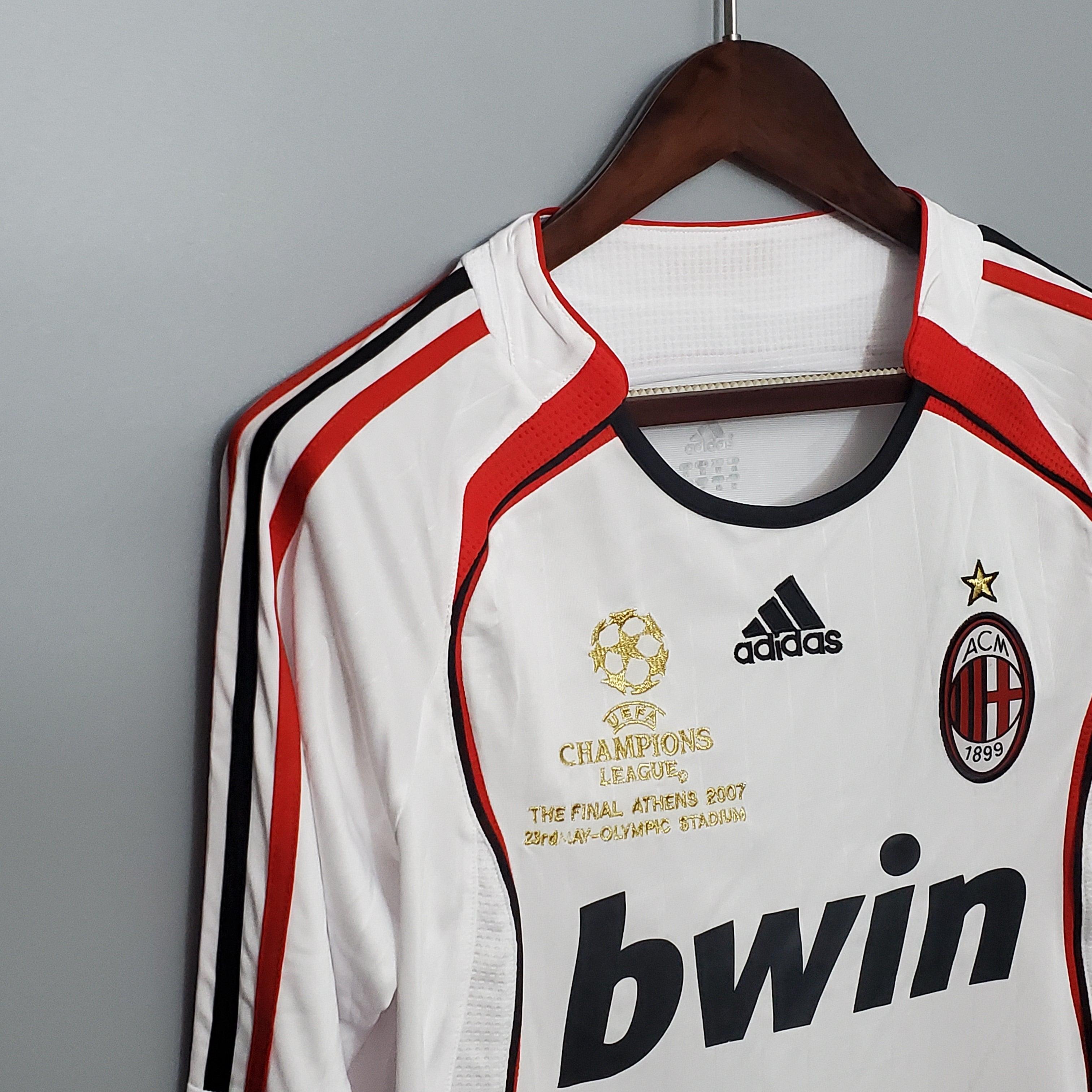 Camisa Manga Longa Milan Champions League 06/07 Adidas - Branco - Loja da Seven Oficial