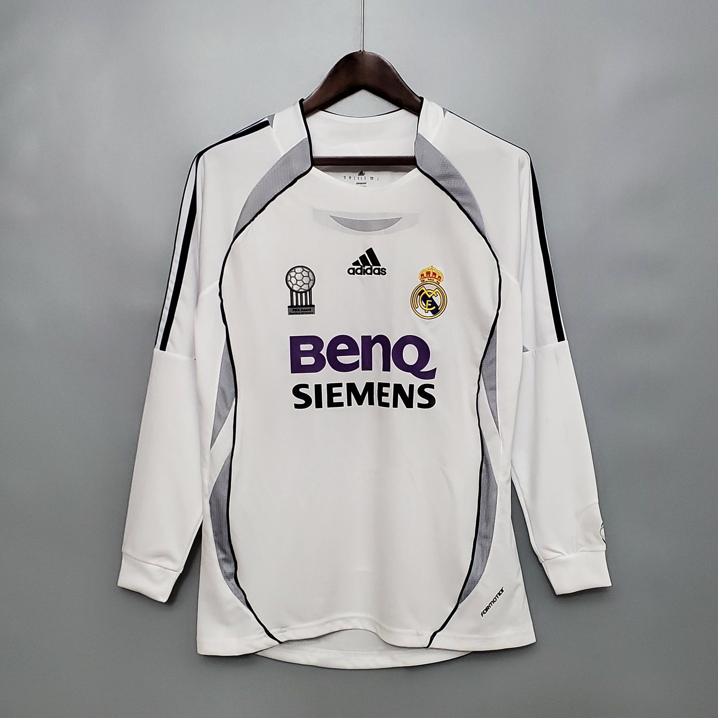 Camisa Manga Longa Real Madrid 06/07 Adidas - Branco - Loja da Seven Oficial