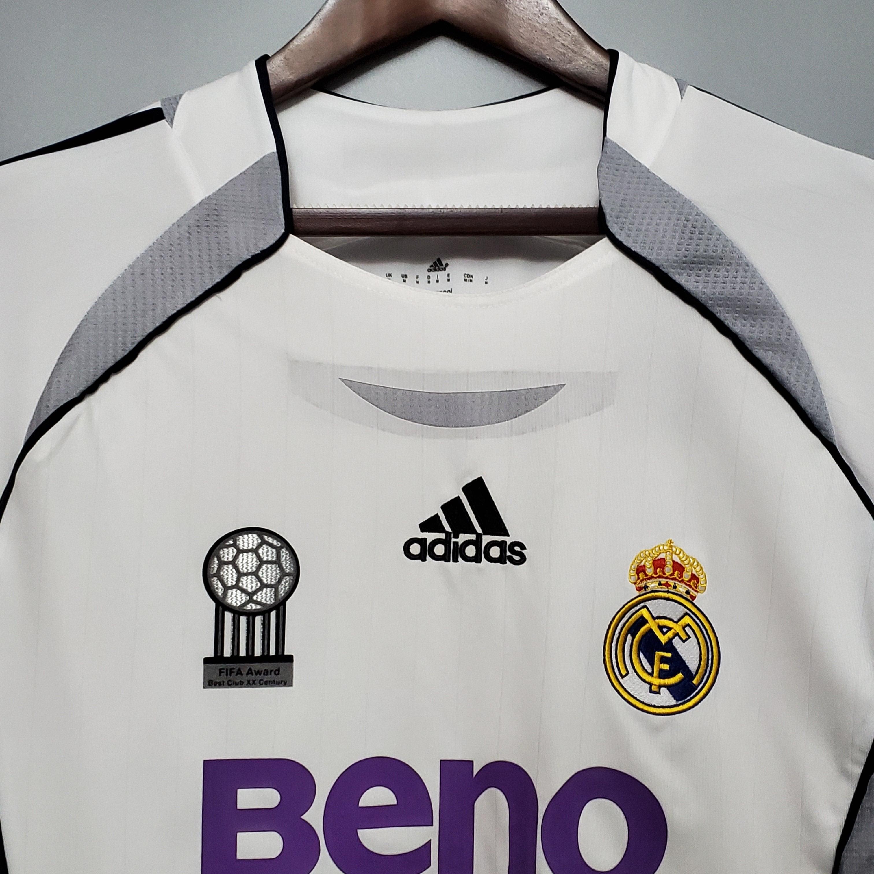 Camisa Manga Longa Real Madrid 06/07 Adidas - Branco - Loja da Seven Oficial