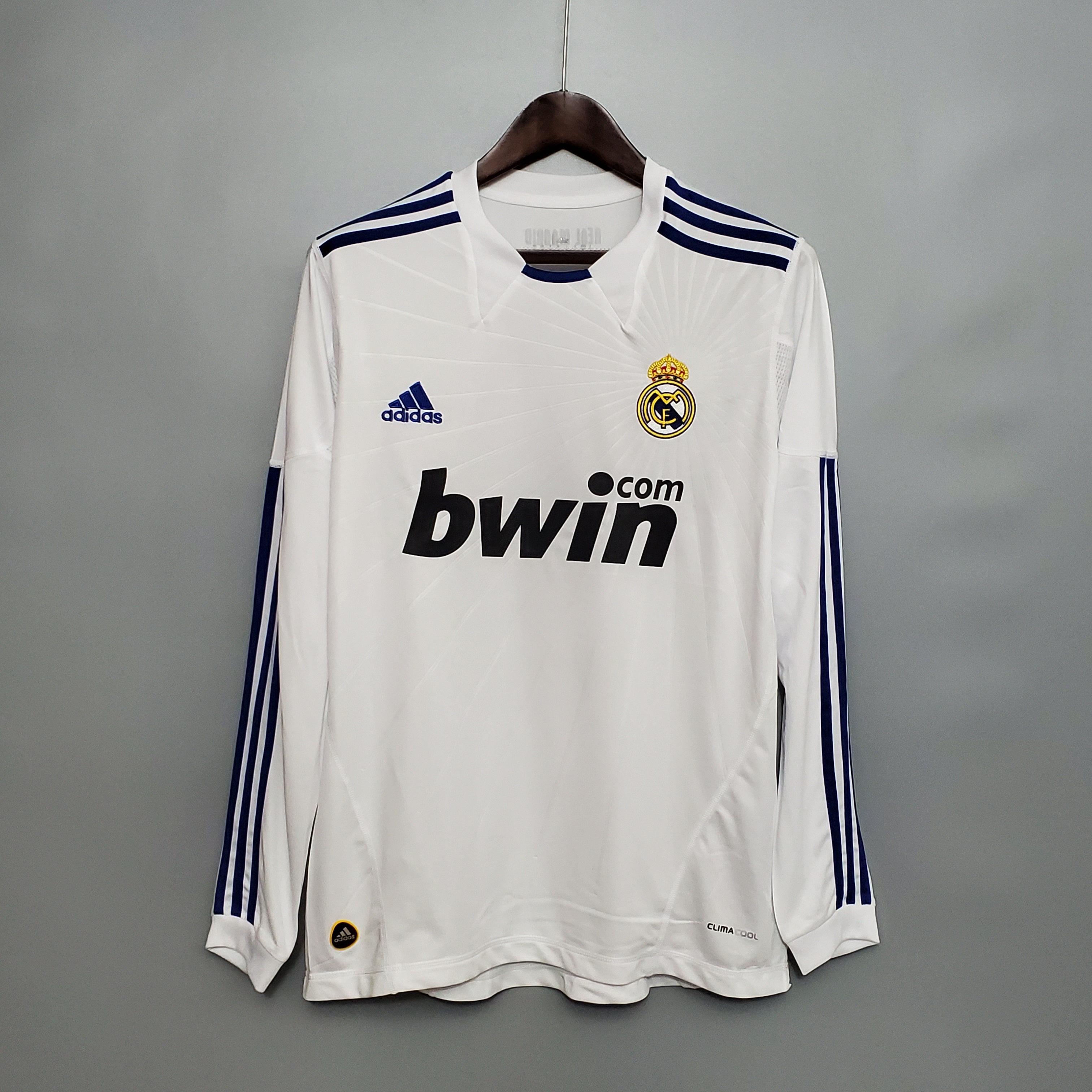 Camisa Manga Longa Real Madrid 10/11 Adidas - Branco - Loja da Seven Oficial