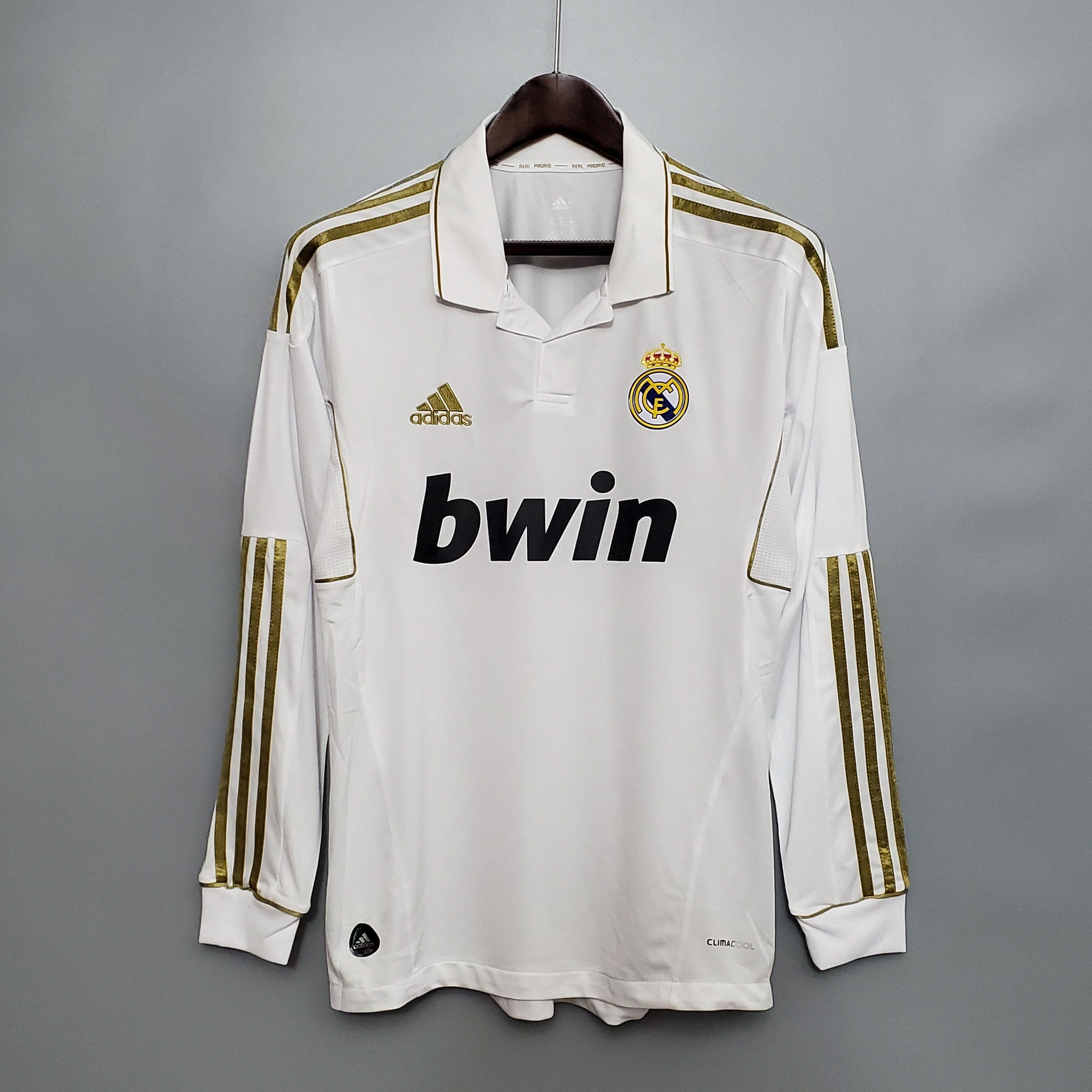 Camisa Manga Longa Real Madrid 11/12 Adidas - Branco - Loja da Seven Oficial