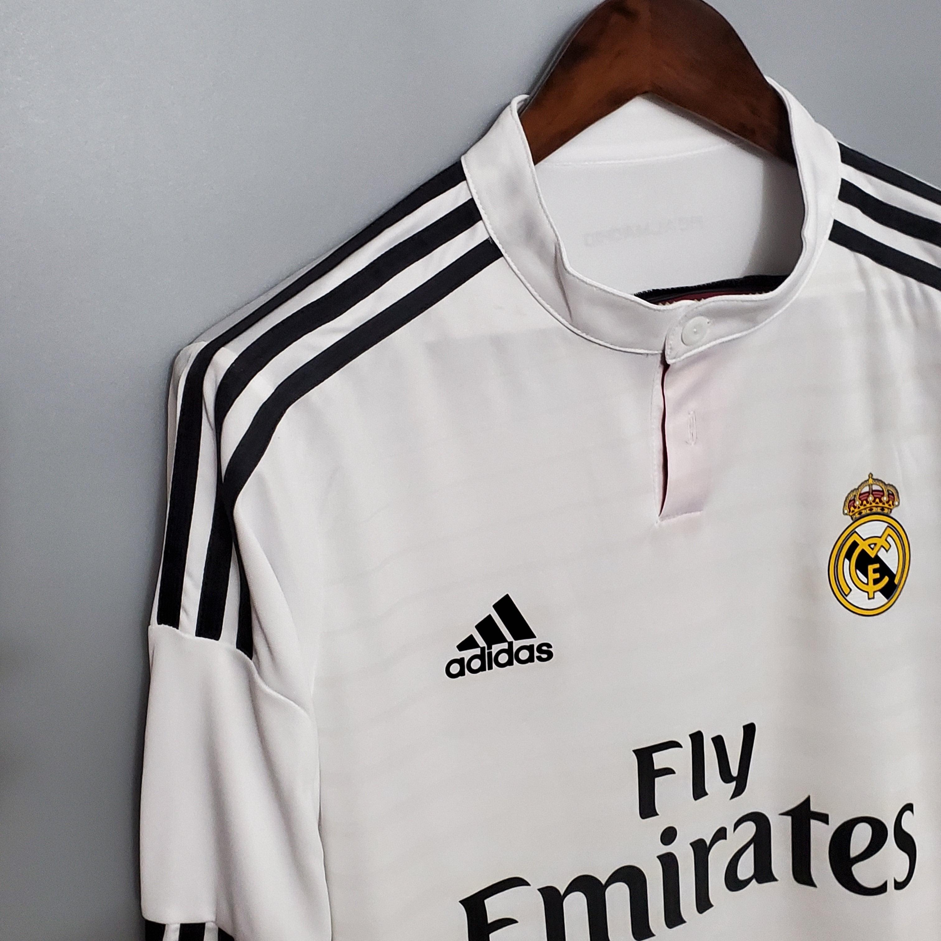 Camisa Manga Longa Real Madrid 14/15 Adidas - Branco - Loja da Seven Oficial