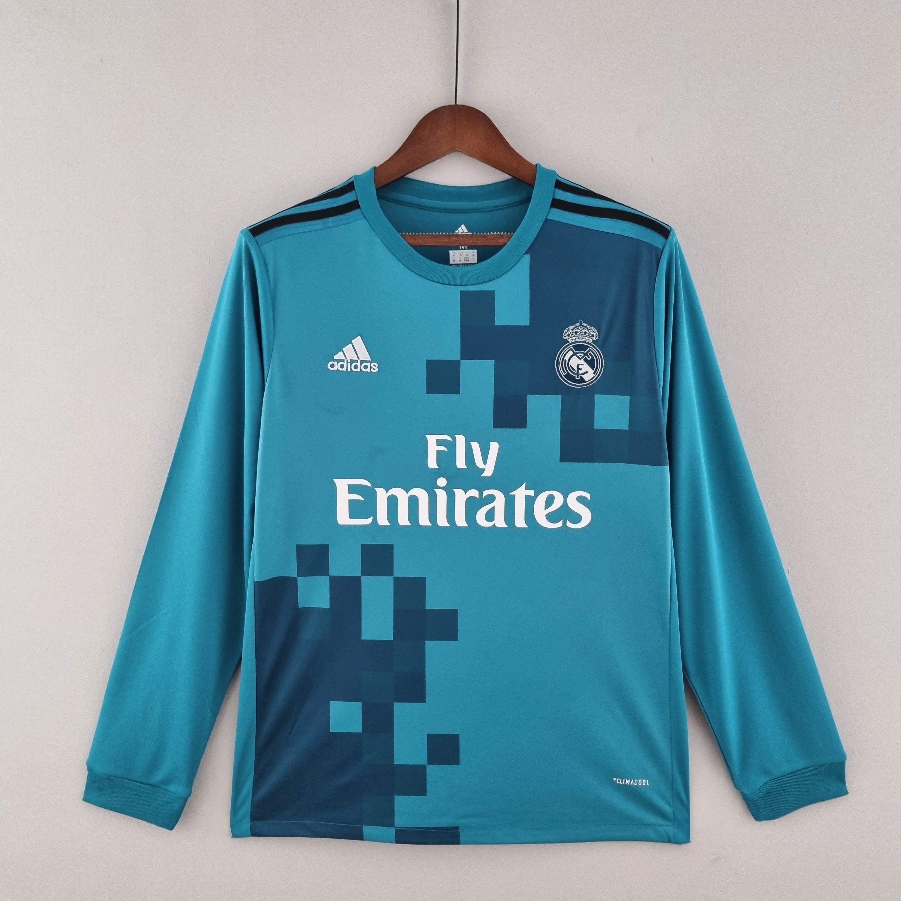 Camisa Manga Longa Real Madrid 17/18 Adidas - Azul - Loja da Seven Oficial