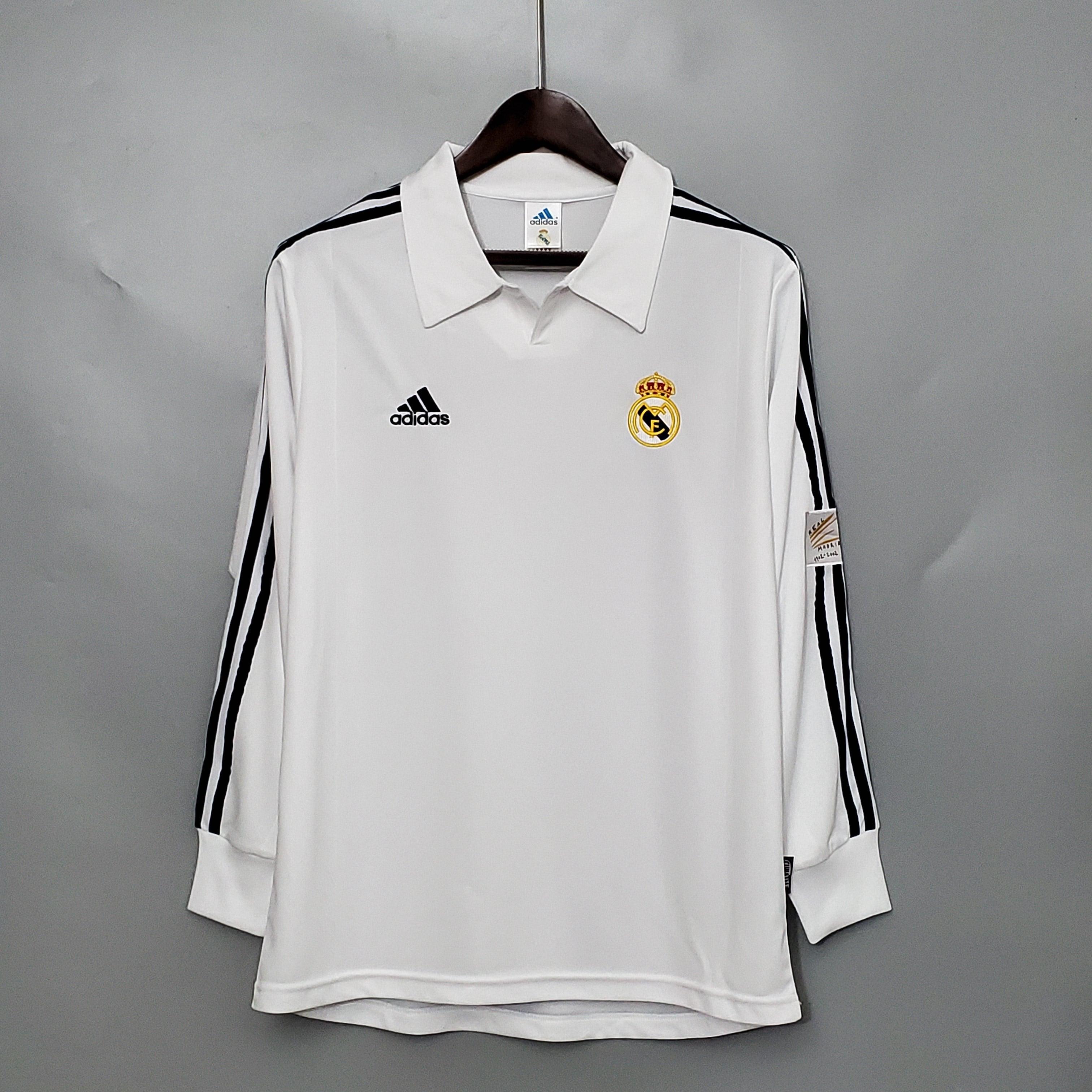 Camisa Manga Longa Real Madrid 2002 Adidas - Branco - Loja da Seven Oficial