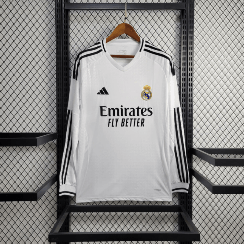 Camisa Manga Longa Real Madrid 24/25 Adidas - Branco - Loja da Seven Oficial