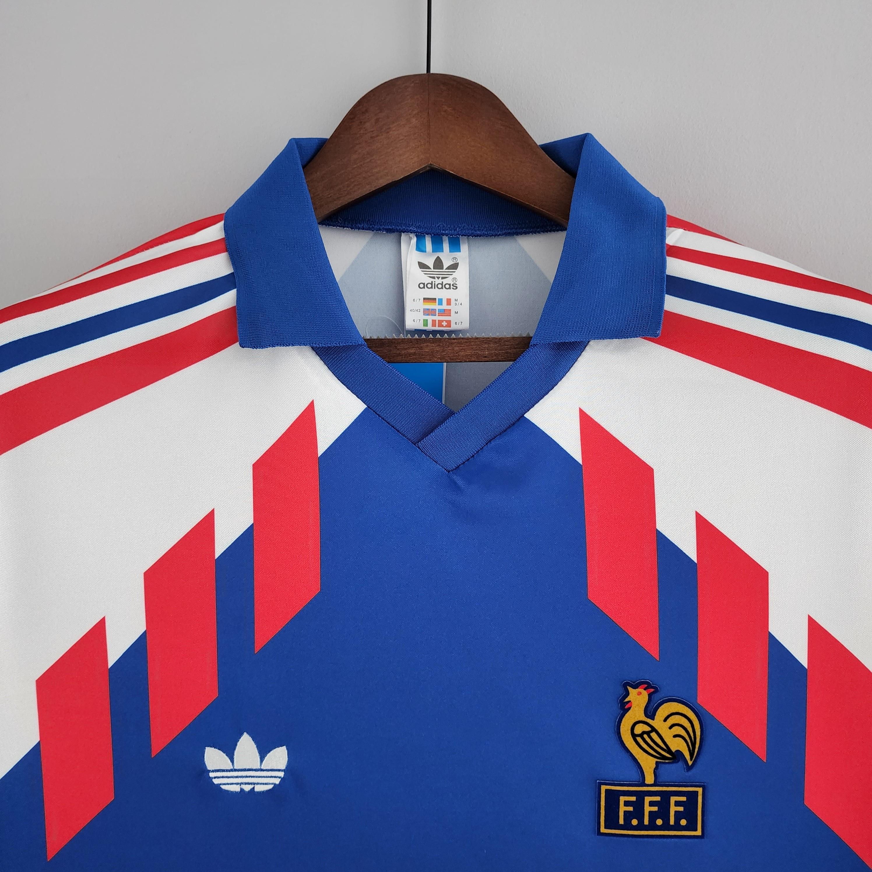 Camisa Manga Longa Seleção França 88/90 Adidas - Azul - Loja da Seven Oficial