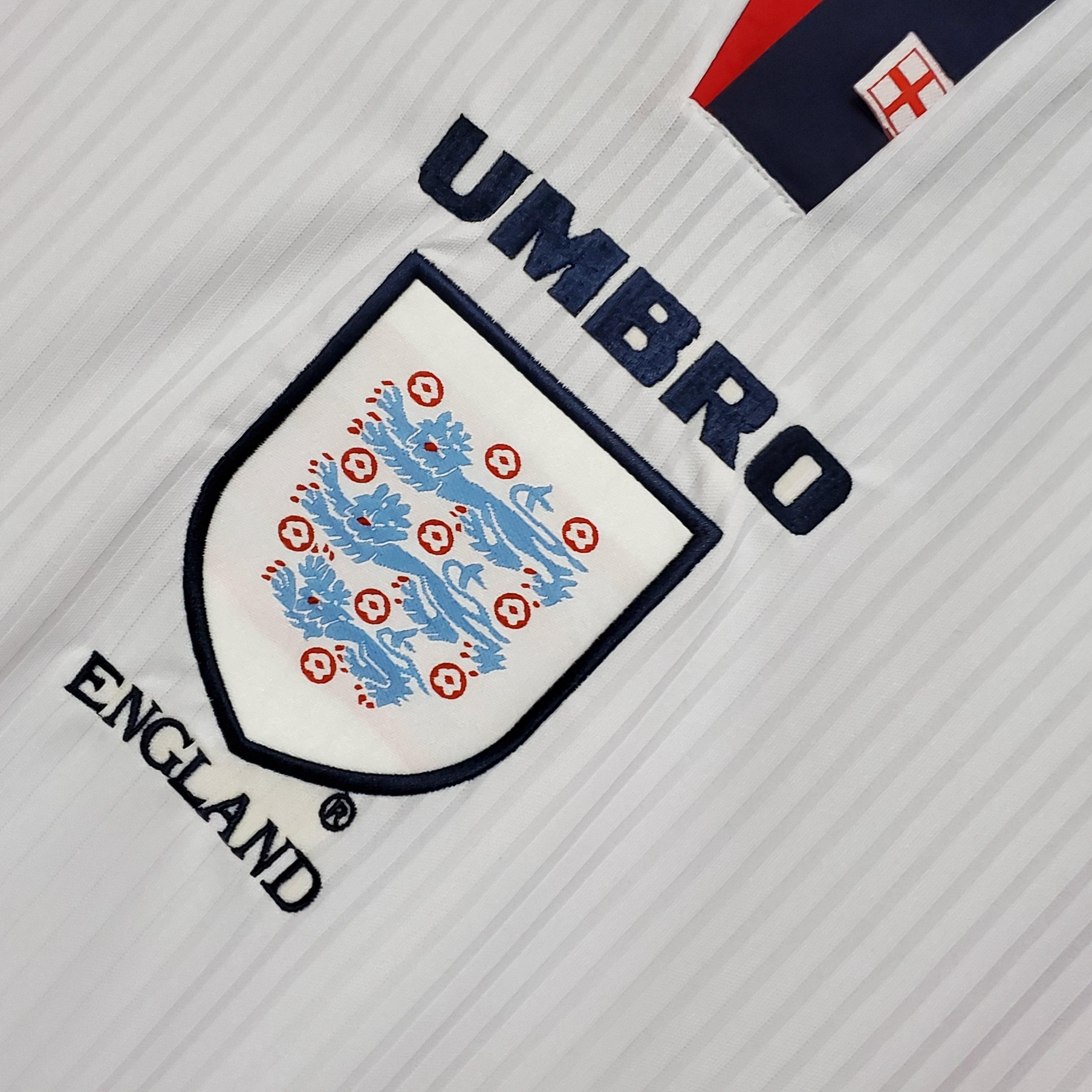 Camisa Manga Longa Seleção Inglaterra 1998 Umbro - Branco - Loja da Seven Oficial