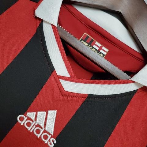 Camisa Milan Retrô 09/10 - Adidas - Vermelha e Preta - Loja da Seven Oficial