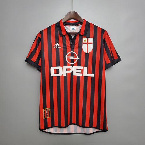 Camisa Milan Retrô 1999/2000 Vermelha e Preta - Adidas - Loja da Seven Oficial