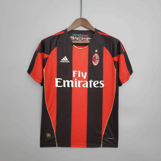 Camisa Milan Retrô 2010/2011 Vermelha e Preta - Adidas - Loja da Seven Oficial