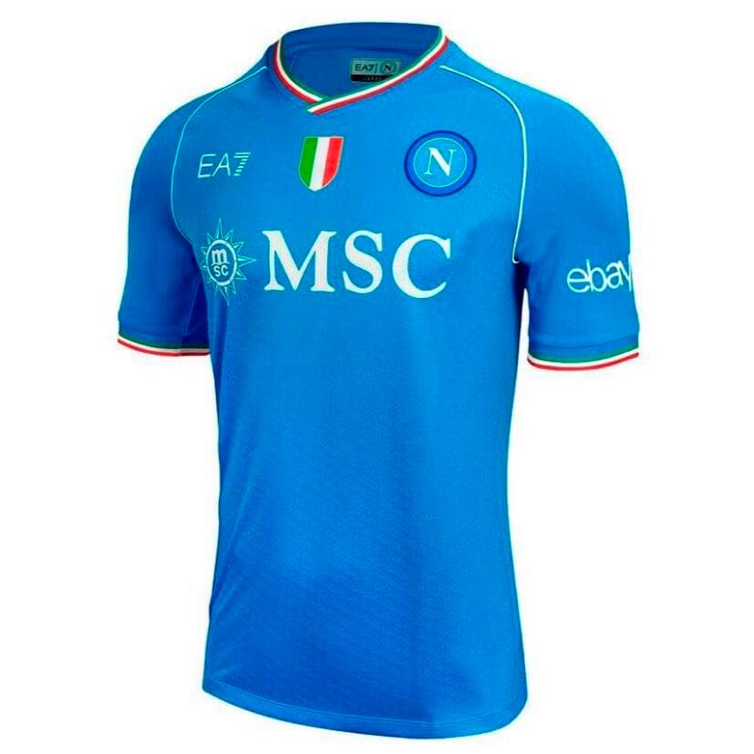 Camisa Napoli I 23/24 EA7 - Azul - Loja da Seven Oficial