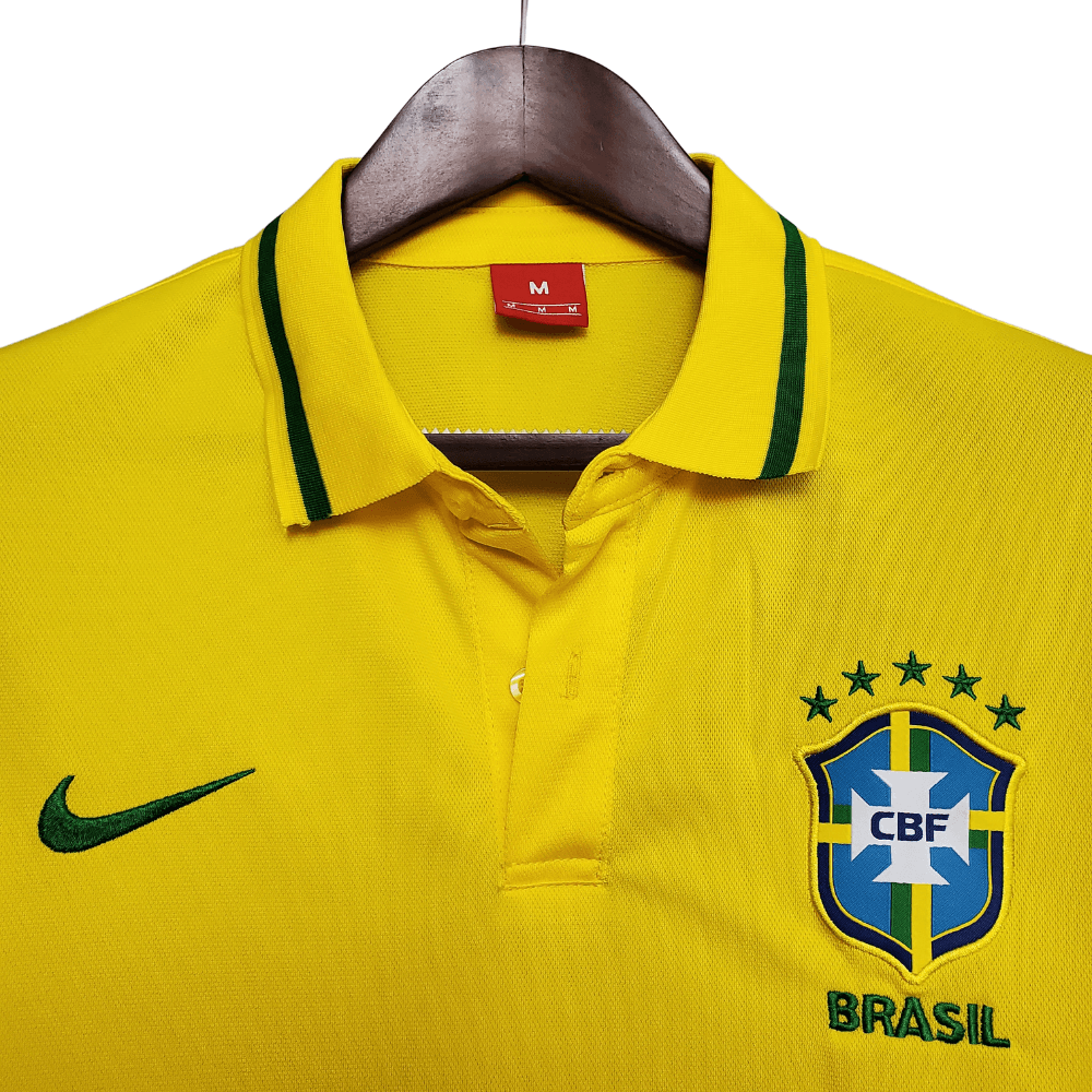 Camisa Polo Brasil Amarela - Masculina - Loja da Seven Oficial