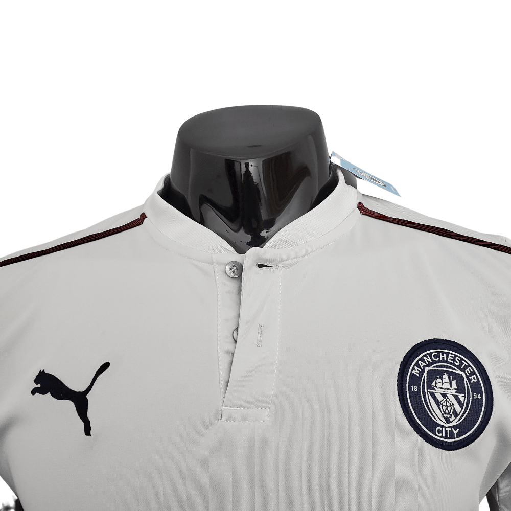 Camisa Polo Manchester City Branca - Masculina - Loja da Seven Oficial