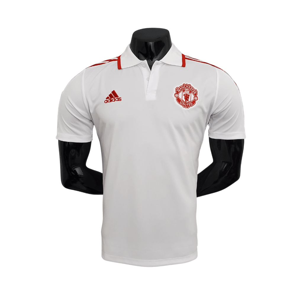 Camisa Polo Manchester United Branca - Masculina - Loja da Seven Oficial