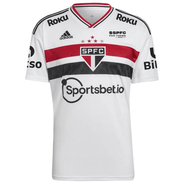 Camisa São Paulo I [Com Patrocínios] 22/23 Adidas - Branco - Loja da Seven Oficial