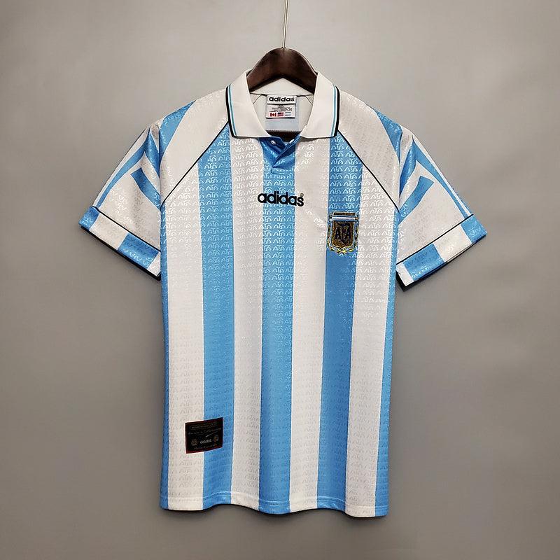 Camisa Seleção Argentina Retrô 1997-1998 Azul e Branca - Adidas - Loja da Seven Oficial