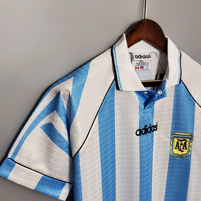 Camisa Seleção Argentina Retrô 1997-1998 Azul e Branca - Adidas - Loja da Seven Oficial