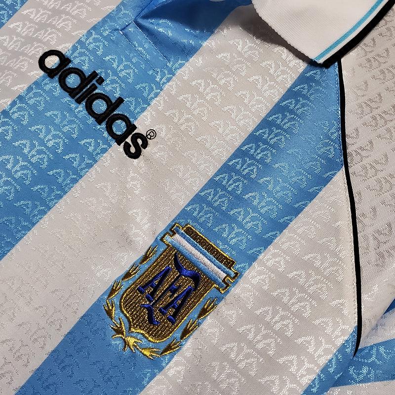 Camisa Seleção Argentina Retrô 1997-1998 Azul e Branca - Adidas - Loja da Seven Oficial