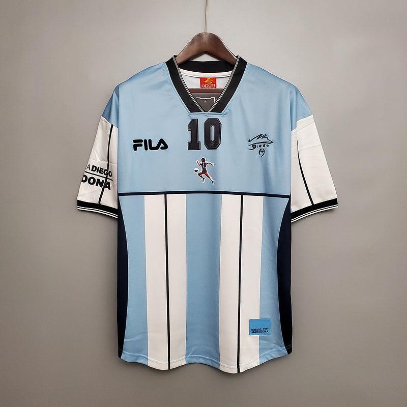 Camisa Seleção Argentina Retrô 2001 Azul e Branca- Fila - Loja da Seven Oficial