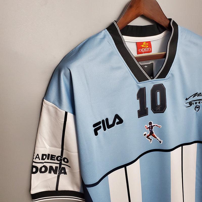 Camisa Seleção Argentina Retrô 2001 Azul e Branca- Fila - Loja da Seven Oficial