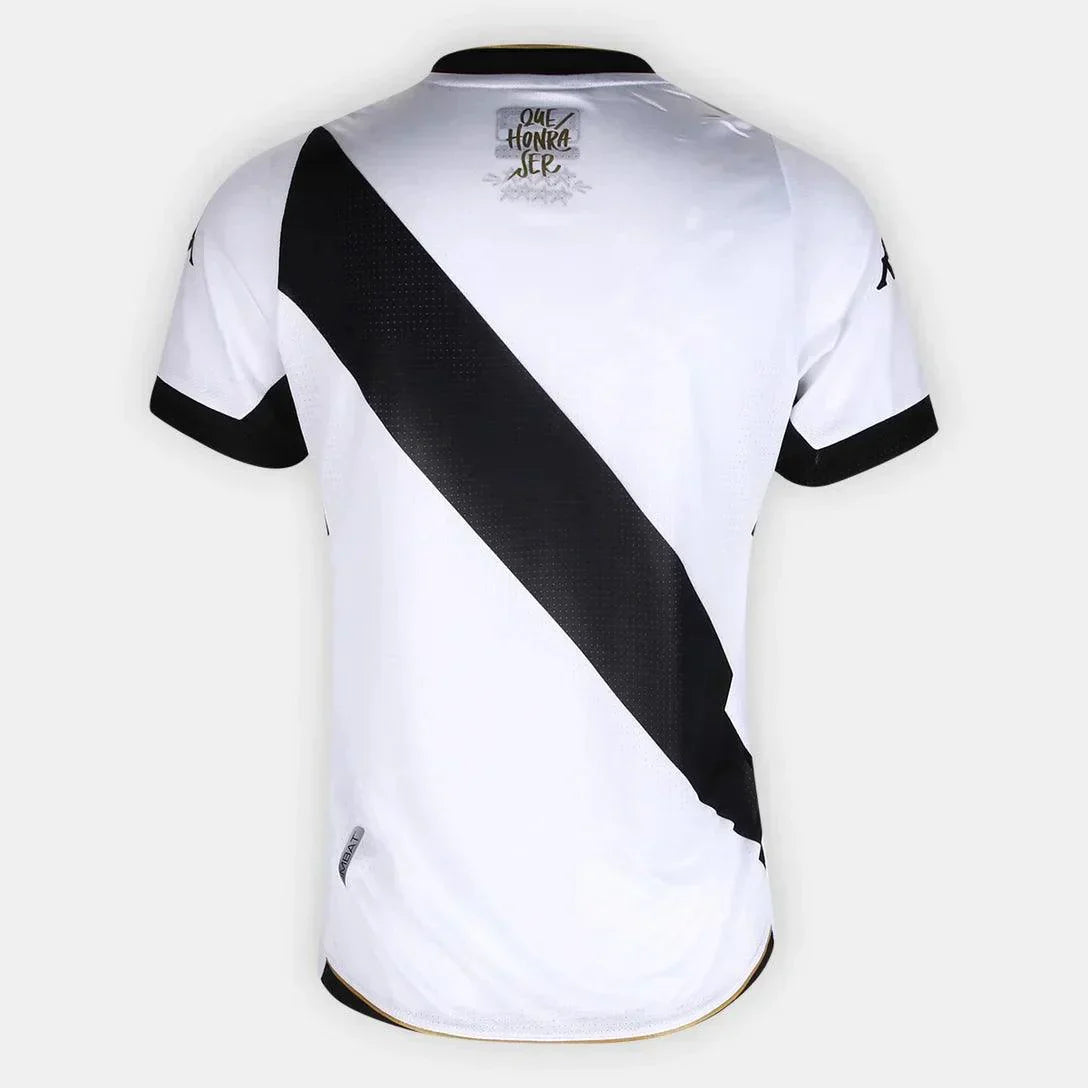 Camisa Vasco Feminino I 23/24 Kappa - Branca com Listra Preta - Loja da Seven Oficial