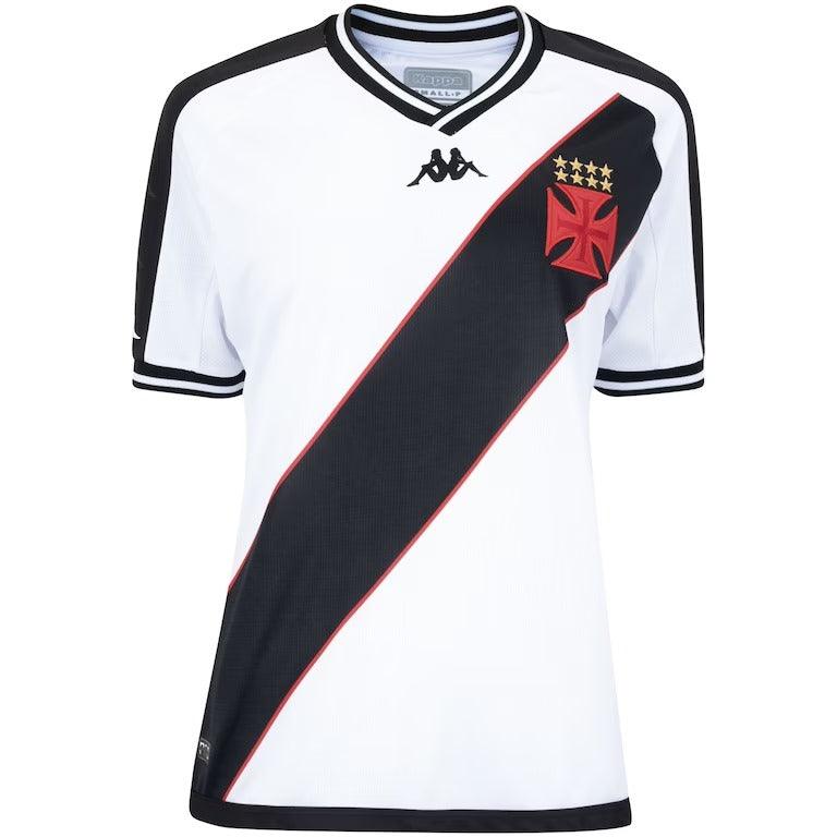 Camisa Vasco Feminino I 24/25 Kappa - Branca com Listra Preta - Loja da Seven Oficial