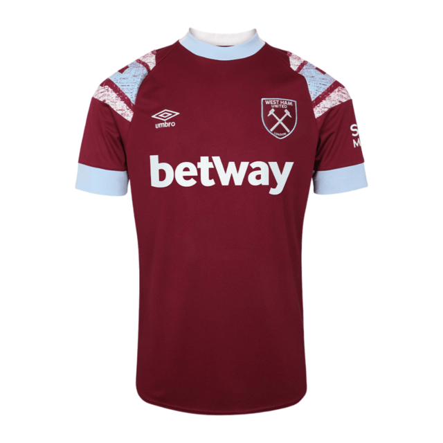 Camisa West Ham United I 22/23 Umbro - Bordo - Loja da Seven Oficial