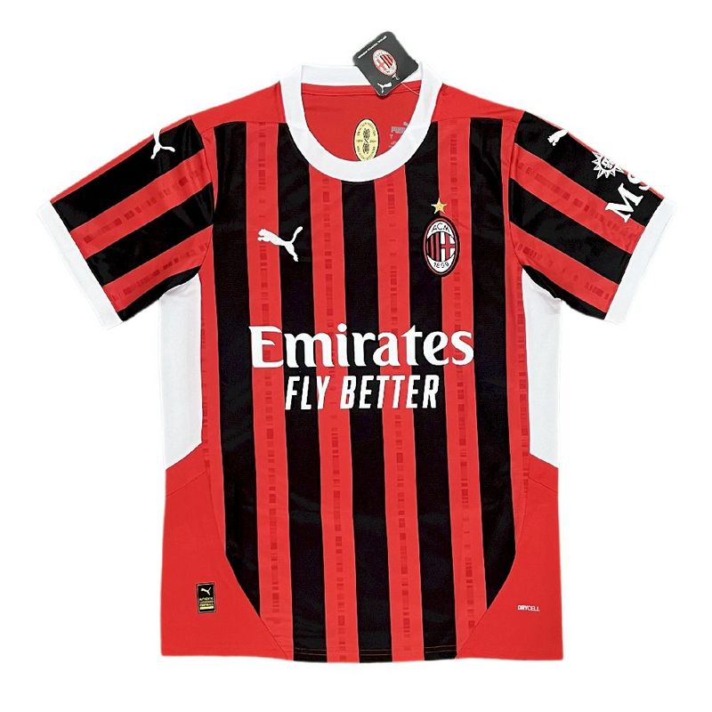 Camisa do Milan Titular 24/25 Vermelha+preta