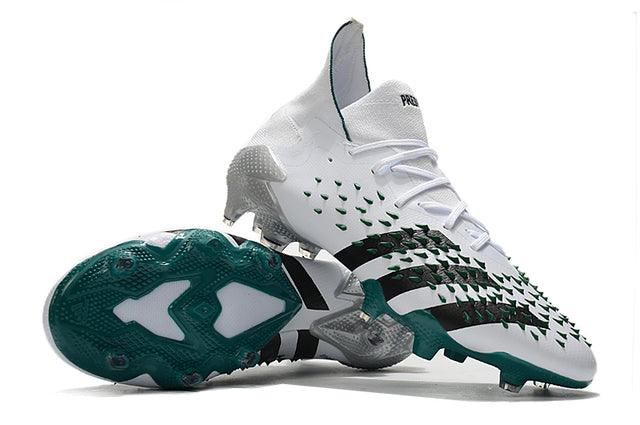 Chuteira Campo Adidas Predator Freak .1 FG White and Green - Cano Alto - Loja da Seven Oficial