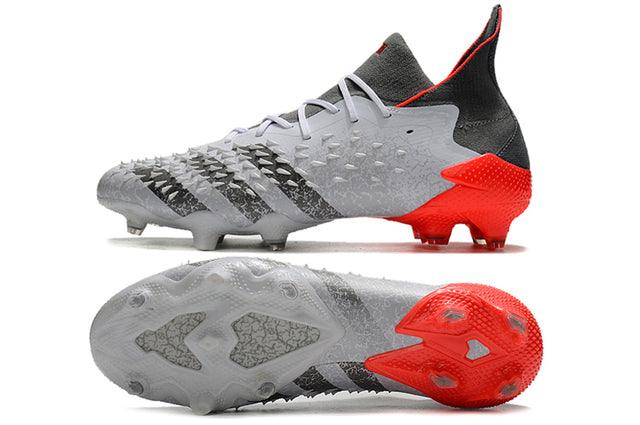 Chuteira Campo Adidas Predator Freak .1 FG White/Iron Metallic/Solar Red - Cano Alto - Loja da Seven Oficial