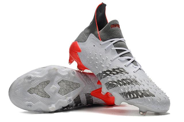 Chuteira Campo Adidas Predator Freak .1 FG White/Iron Metallic/Solar Red - Cano Alto - Loja da Seven Oficial