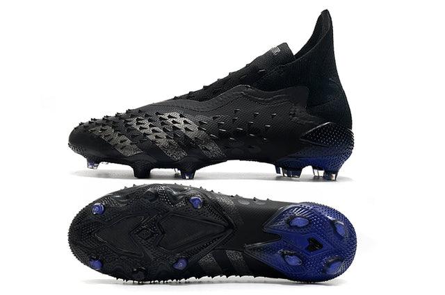 Chuteira Campo Adidas Predator Freak + FG Black/Blue - Cano Alto - Loja da Seven Oficial