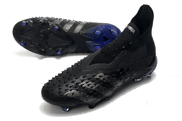 Chuteira Campo Adidas Predator Freak + FG Black/Blue - Cano Alto - Loja da Seven Oficial