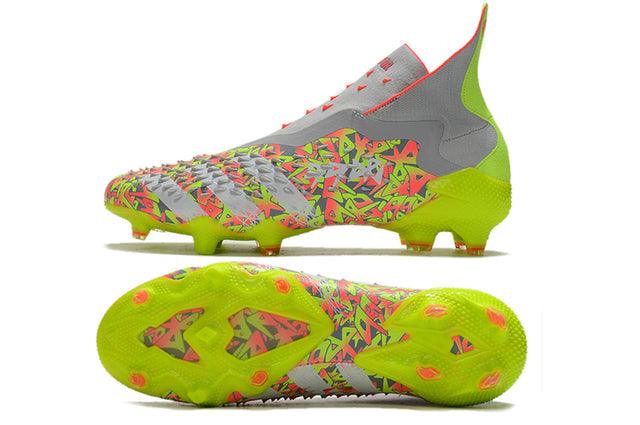 Chuteira Campo Adidas Predator Freak+ FG Clear Grey/White/Solar Yellow - Cano Alto - Loja da Seven Oficial