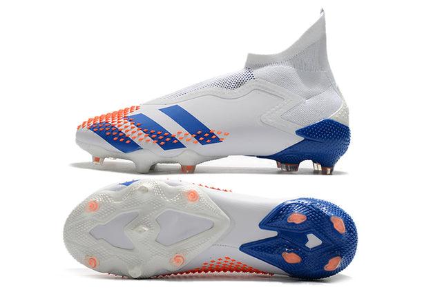 Chuteira Campo Adidas Predator Mutator + FG White/Blue - Cano Alto - Loja da Seven Oficial