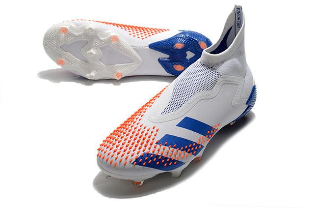 Chuteira Campo Adidas Predator Mutator + FG White/Blue - Cano Alto - Loja da Seven Oficial