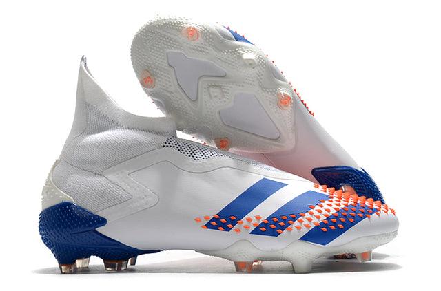 Chuteira Campo Adidas Predator Mutator + FG White/Blue - Cano Alto - Loja da Seven Oficial