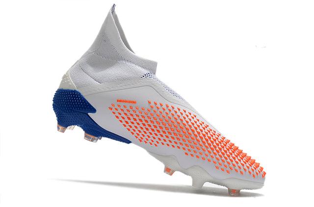 Chuteira Campo Adidas Predator Mutator + FG White/Blue - Cano Alto - Loja da Seven Oficial