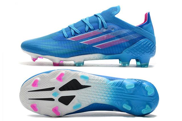 Chuteira Campo Adidas X SpeedFlow FG Azul/Rosa - Loja da Seven Oficial